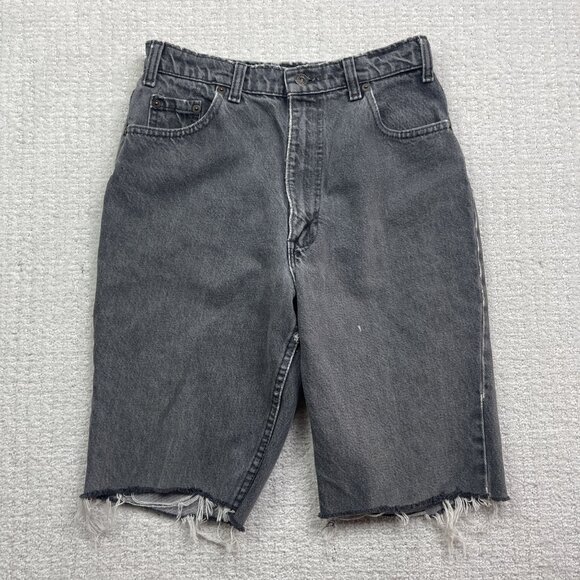 Vintage Levis 531 Grey Denim Shorts Mens 28 Made Canada Cutoff Distressed 90s - Picture 1 of 15